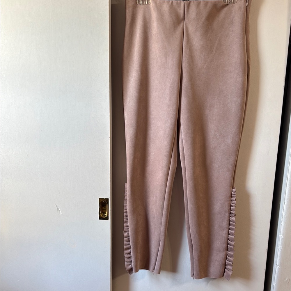 Zara Pink Ruffle Hem Pants